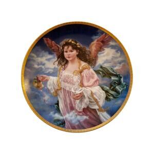 Collectible Plate 1993 Sandra Kuck #1898A REJOICE Angels Heaven Bradex 84R60432
